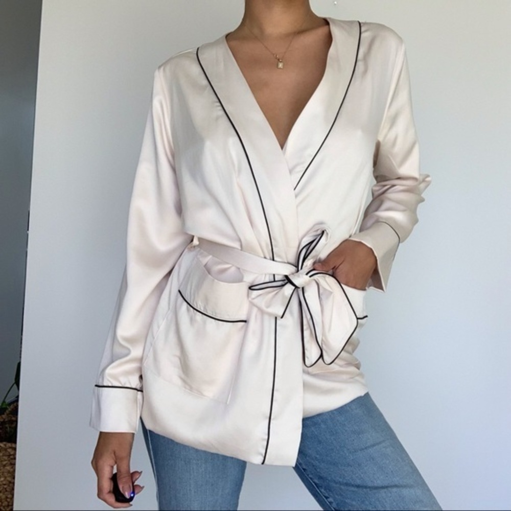 Victoria’s Secret Beige Satin Wrap Top